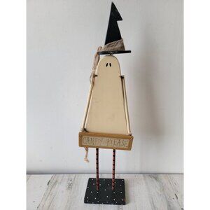 Vintage wooden ghost candy please Halloween home decor Unique‎